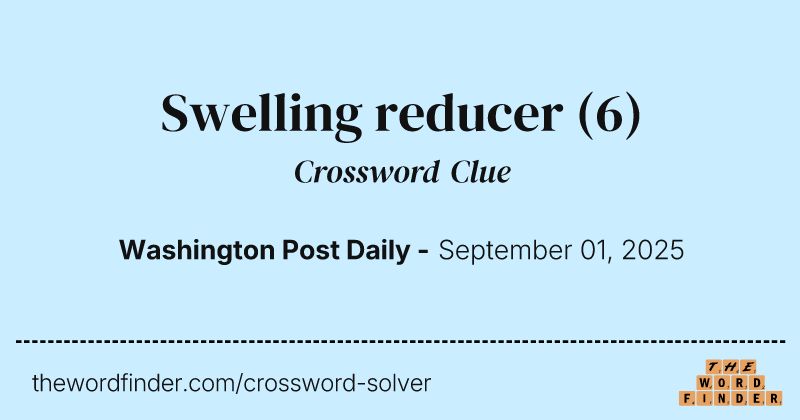 Swelling reducer crossword clue image