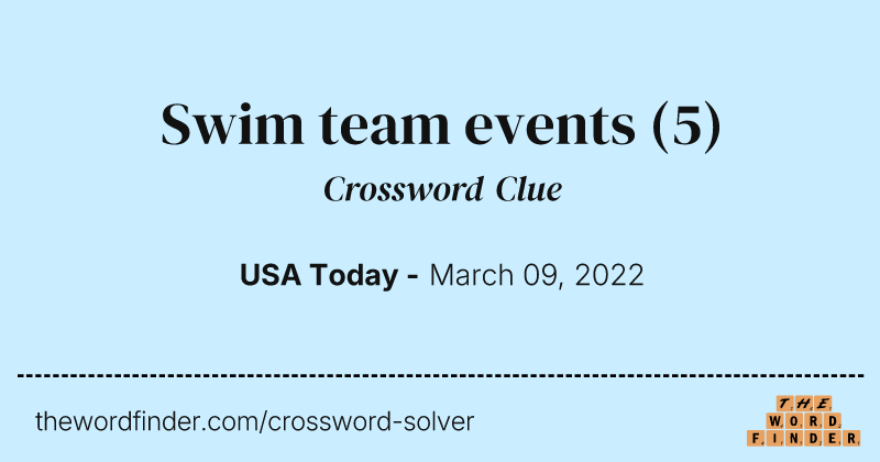 Swim team events crossword clue image
