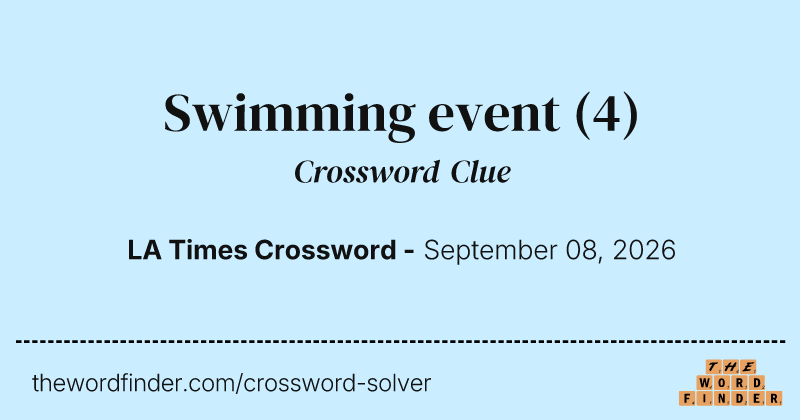 Swimming event crossword clue image