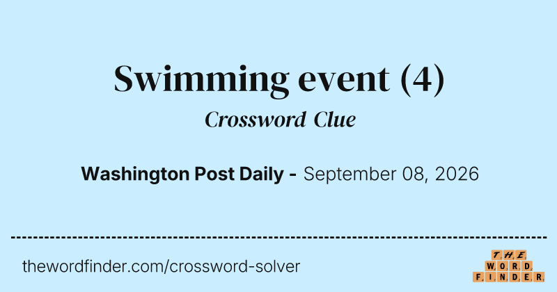 Swimming event crossword clue image