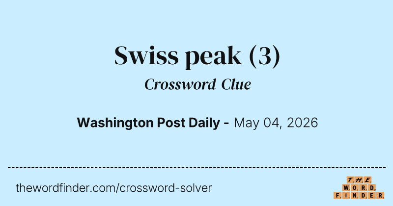 Swiss peak crossword clue image