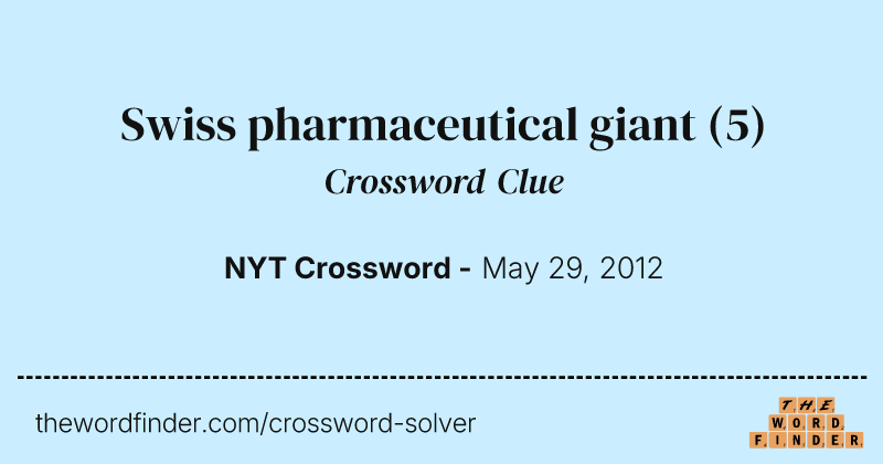 Swiss pharmaceutical giant crossword clue image