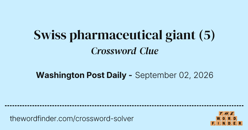Swiss pharmaceutical giant crossword clue image