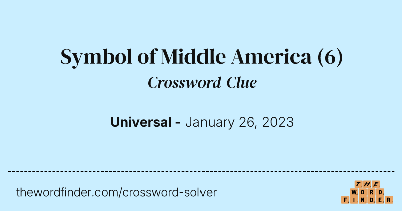 Symbol of Middle America crossword clue image