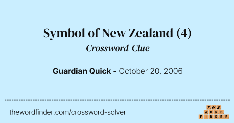 Symbol of New Zealand crossword clue image