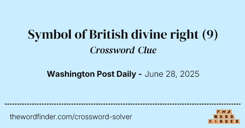 Symbol of British divine right crossword clue image
