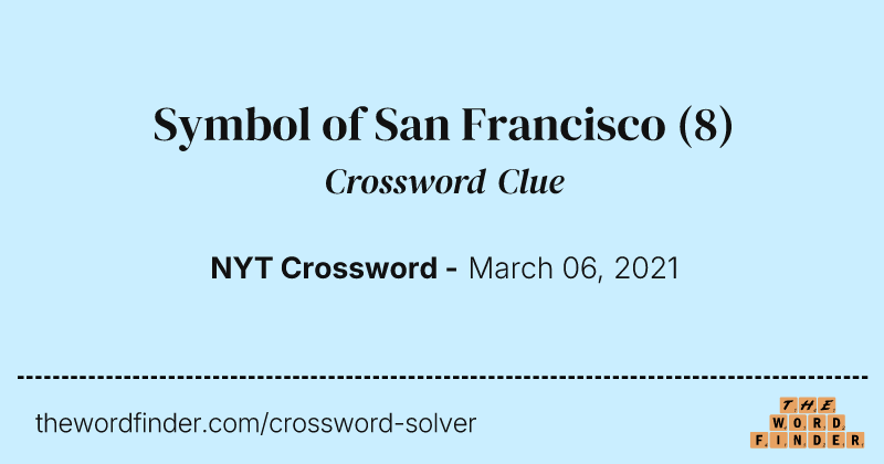 Symbol of San Francisco crossword clue image