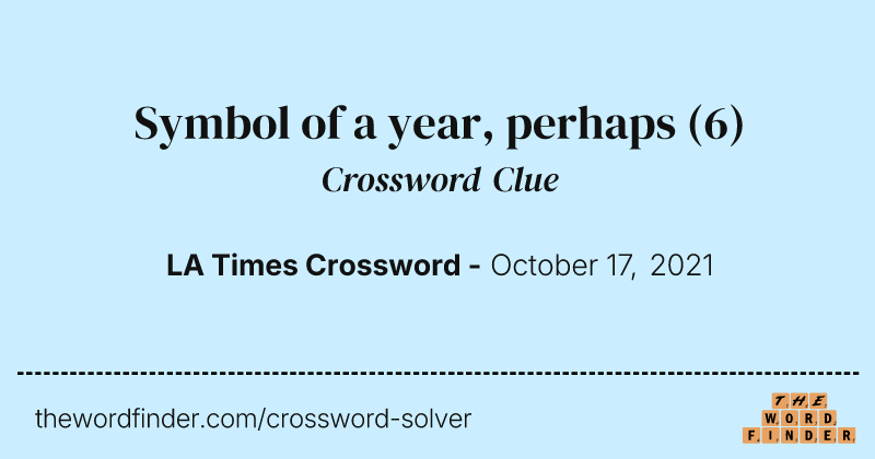 Symbol of a year, perhaps crossword clue image