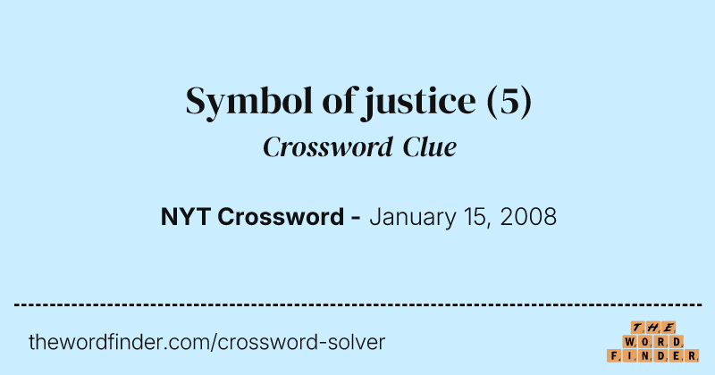 Symbol of justice crossword clue image