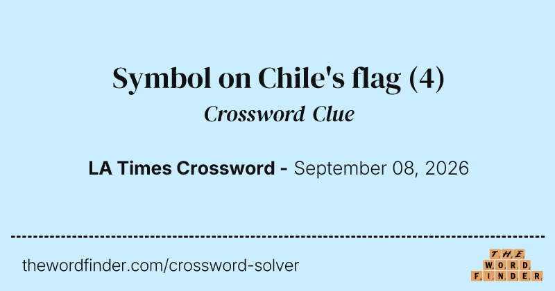 Symbol on Chile's flag crossword clue image