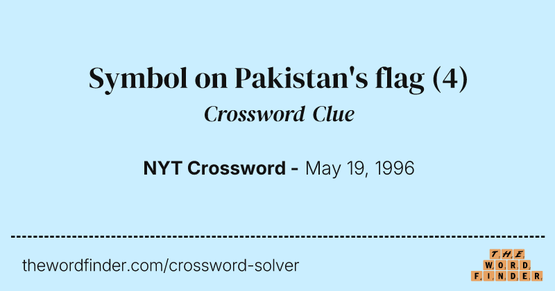 Symbol on Pakistan's flag crossword clue image