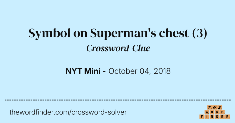 Symbol on Superman's chest crossword clue image