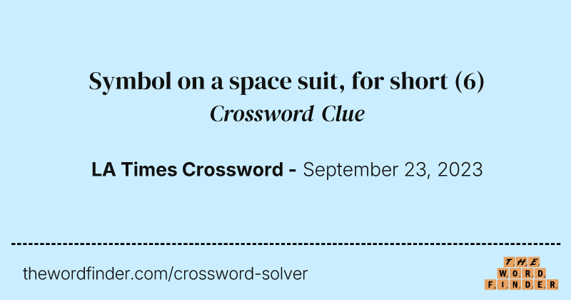 Symbol on a space suit, for short crossword clue image
