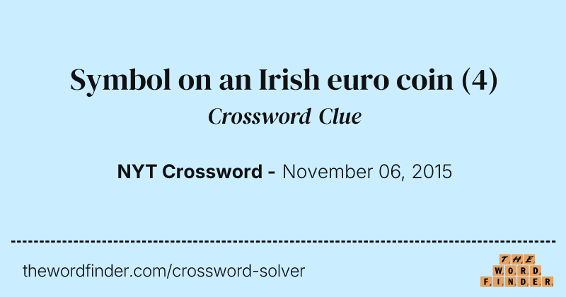 Symbol on an Irish euro coin crossword clue image