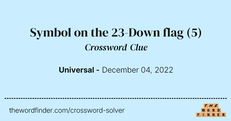 Symbol on the 23-Down flag crossword clue image