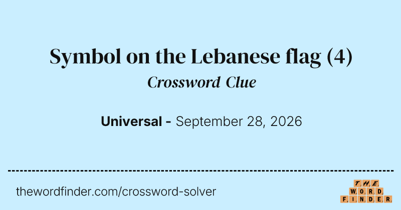 Symbol on the Lebanese flag crossword clue image