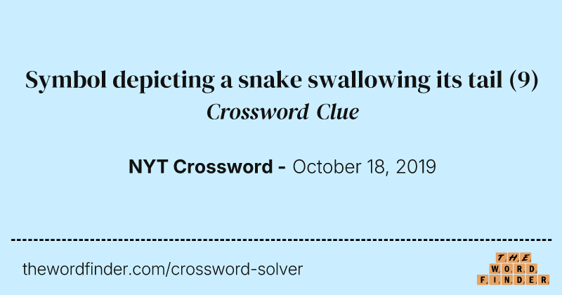 Symbol depicting a snake swallowing its tail crossword clue image