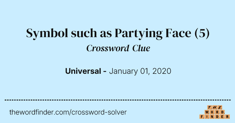 Symbol such as Partying Face crossword clue image