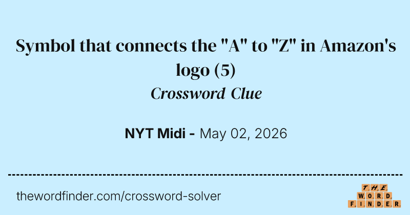 Symbol that connects the "A" to "Z" in Amazon's logo crossword clue image
