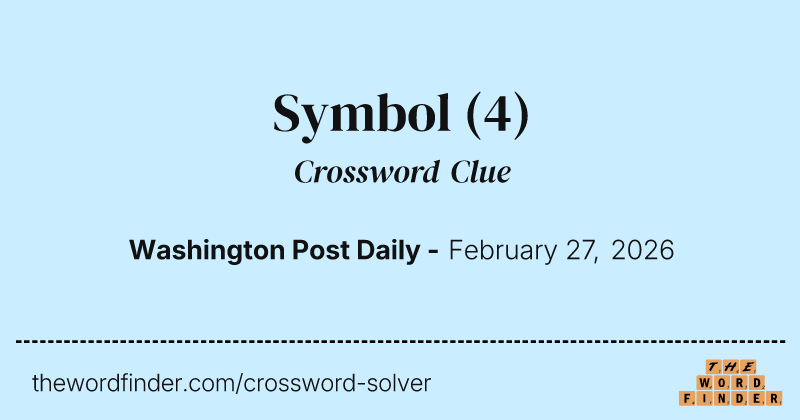 Symbol crossword clue image