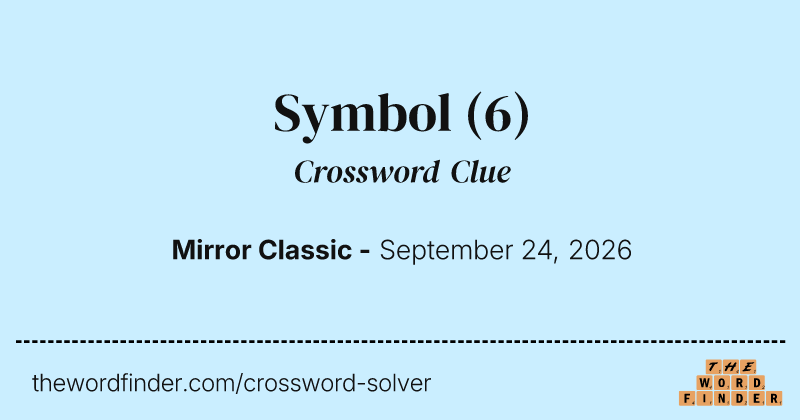 Symbol crossword clue image