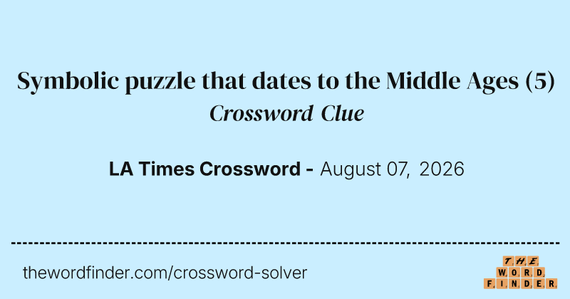 Symbolic puzzle that dates to the Middle Ages crossword clue image