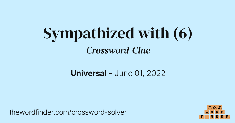Sympathized with crossword clue image