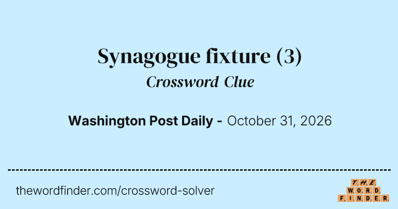 Synagogue fixture crossword clue image
