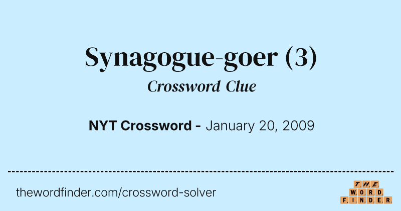 Synagogue-goer crossword clue image