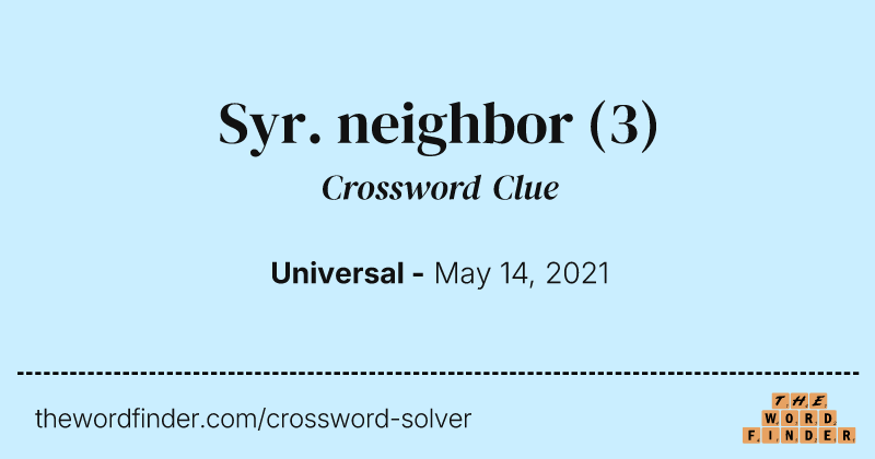 Syr. neighbor crossword clue image
