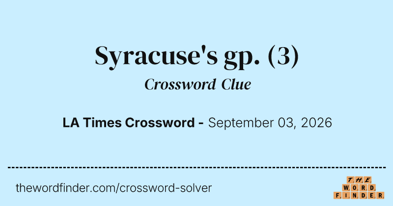 Syracuse's gp. crossword clue image