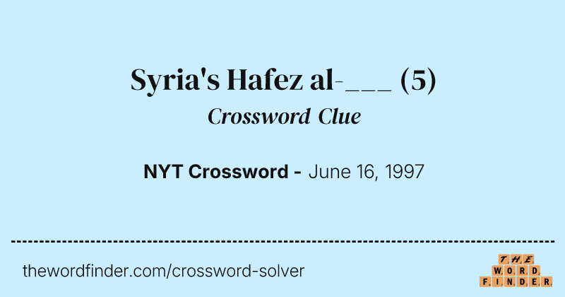 Syria's Hafez al-___ crossword clue image