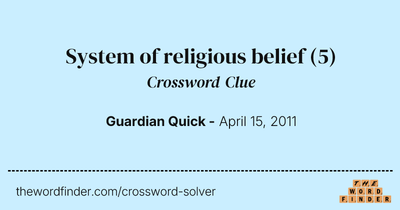 System of religious belief crossword clue image
