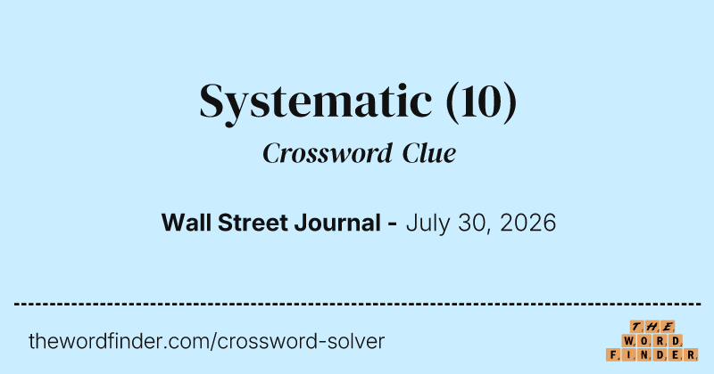 Systematic crossword clue image