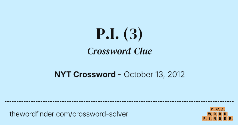 P.I. crossword clue image