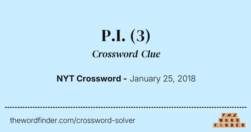 P.I. crossword clue image
