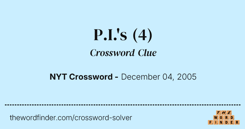 P.I.'s crossword clue image