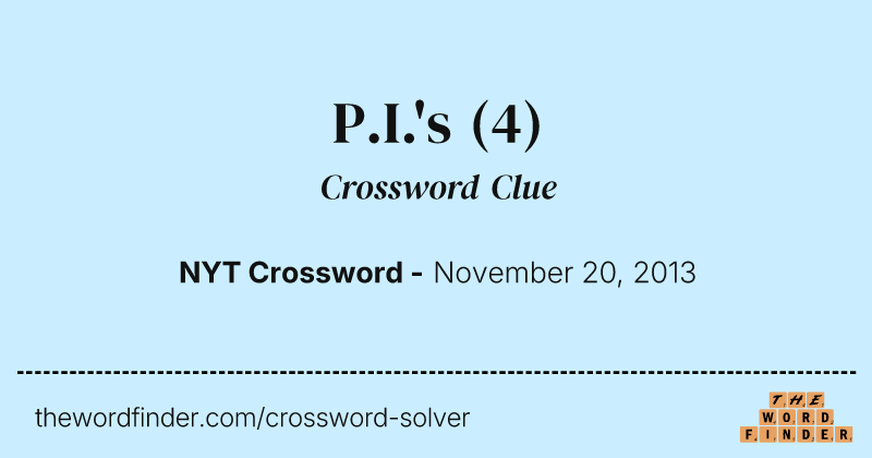 P.I.'s crossword clue image