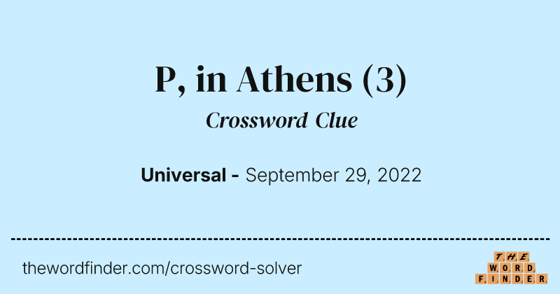 P, in Athens crossword clue image