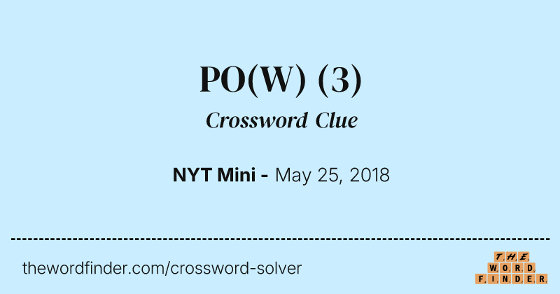 PO(W) crossword clue image