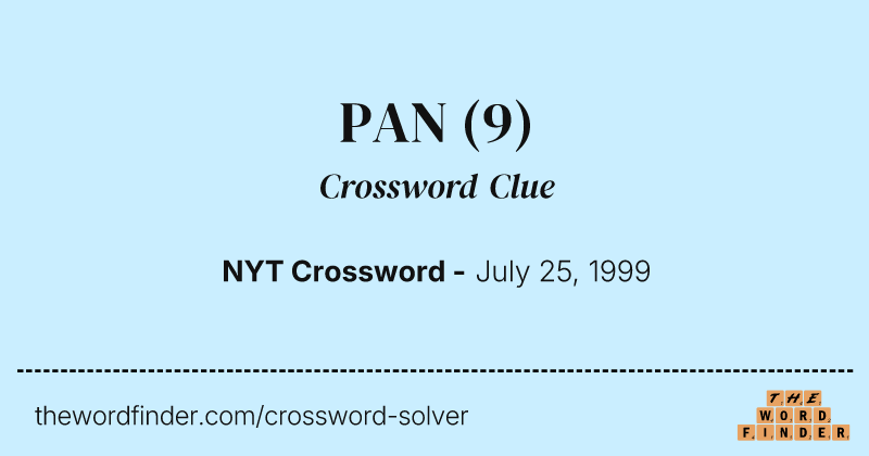 PAN crossword clue image