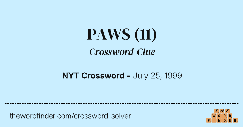 PAWS crossword clue image