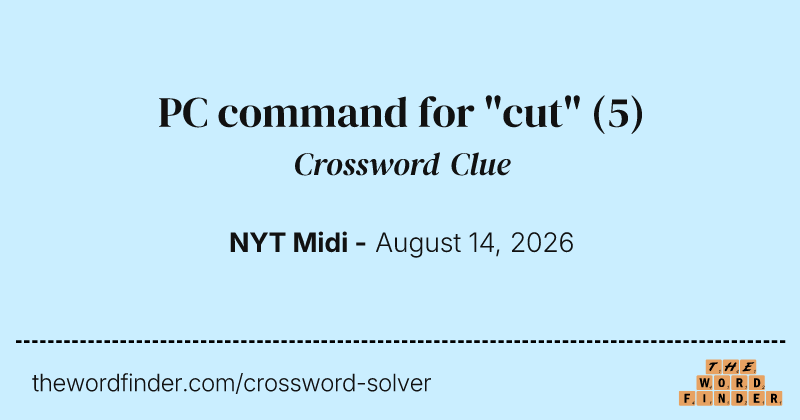 PC command for "cut" crossword clue image