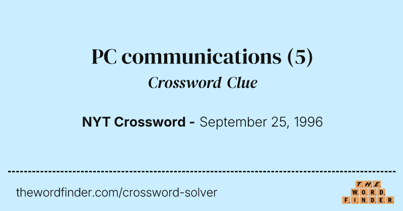 PC communications crossword clue image