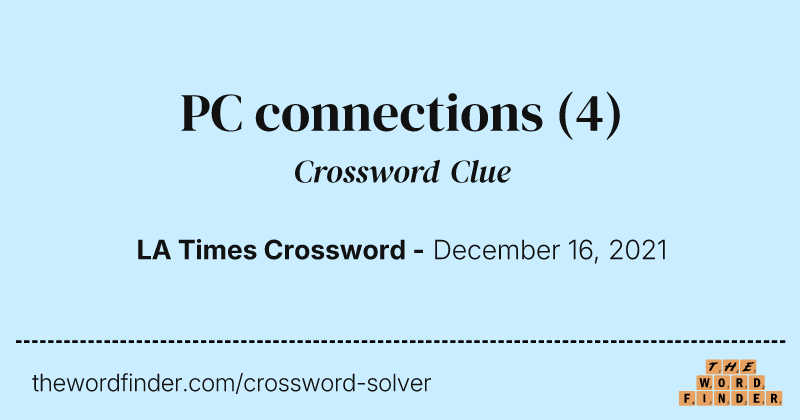 PC connections crossword clue image