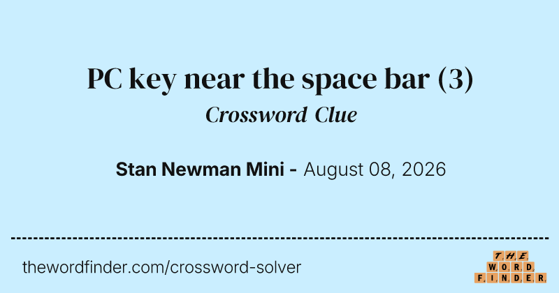 PC key near the space bar crossword clue image