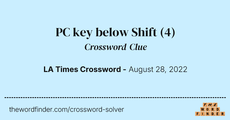 PC key below Shift crossword clue image