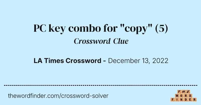 PC key combo for "copy" crossword clue image