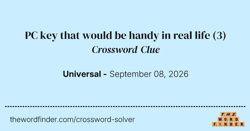 PC key that would be handy in real life crossword clue image