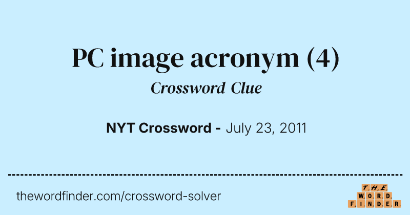 PC image acronym crossword clue image